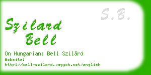 szilard bell business card